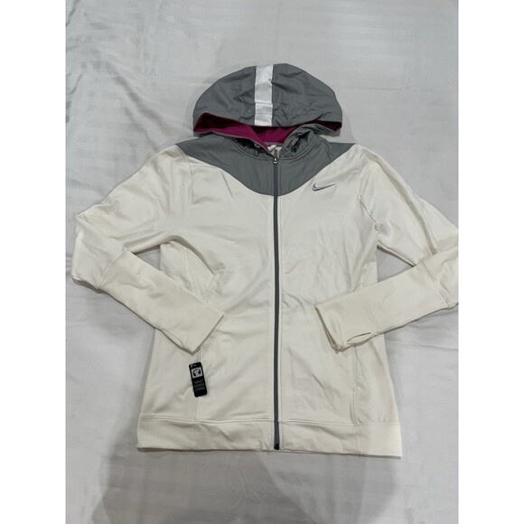 Nike Steam Full Zip Women’s Hoodie Sweatshirt Size Large.  White Gray.  NWOT - Picture 1 of 10